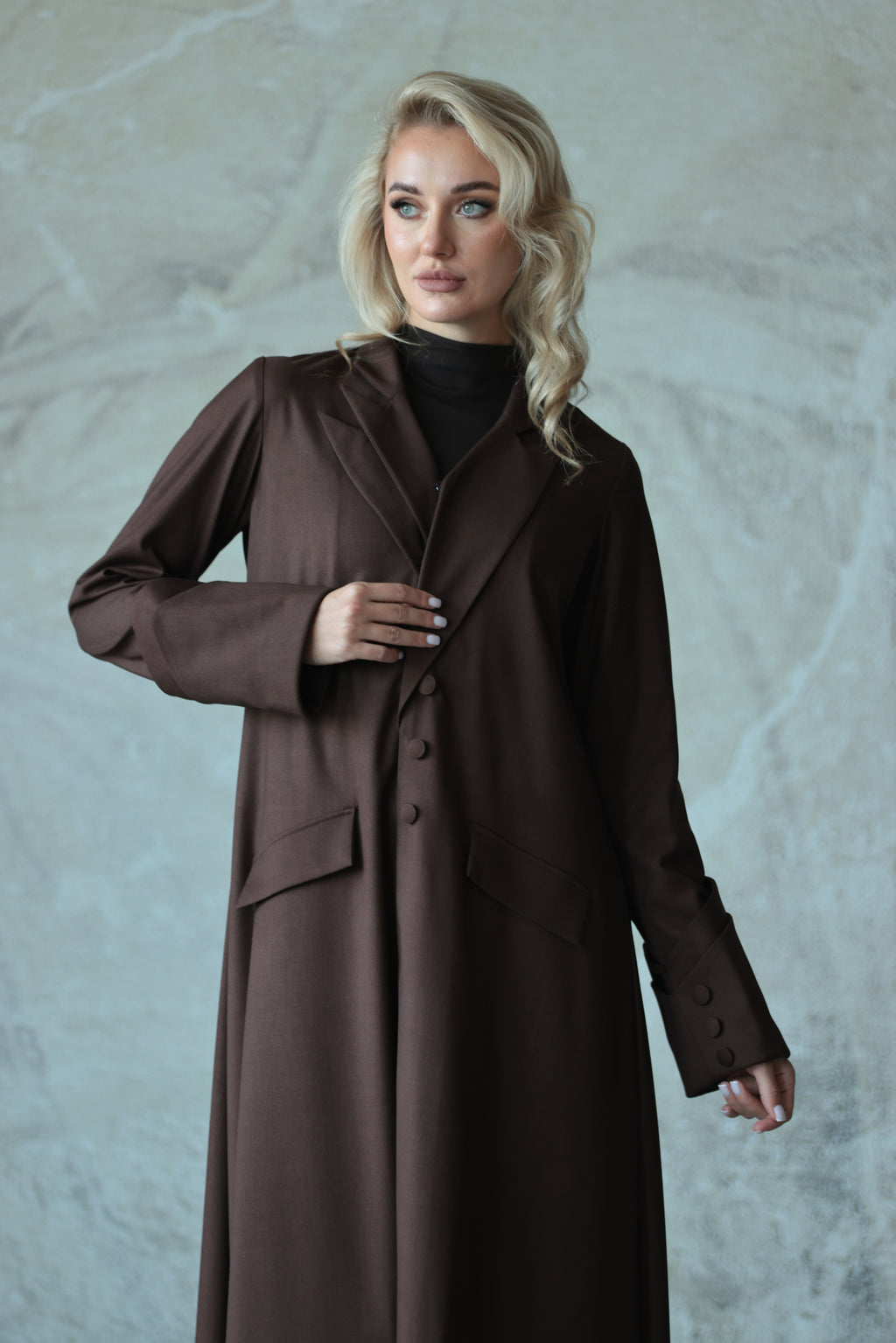 Brown Tailored Suit Abaya