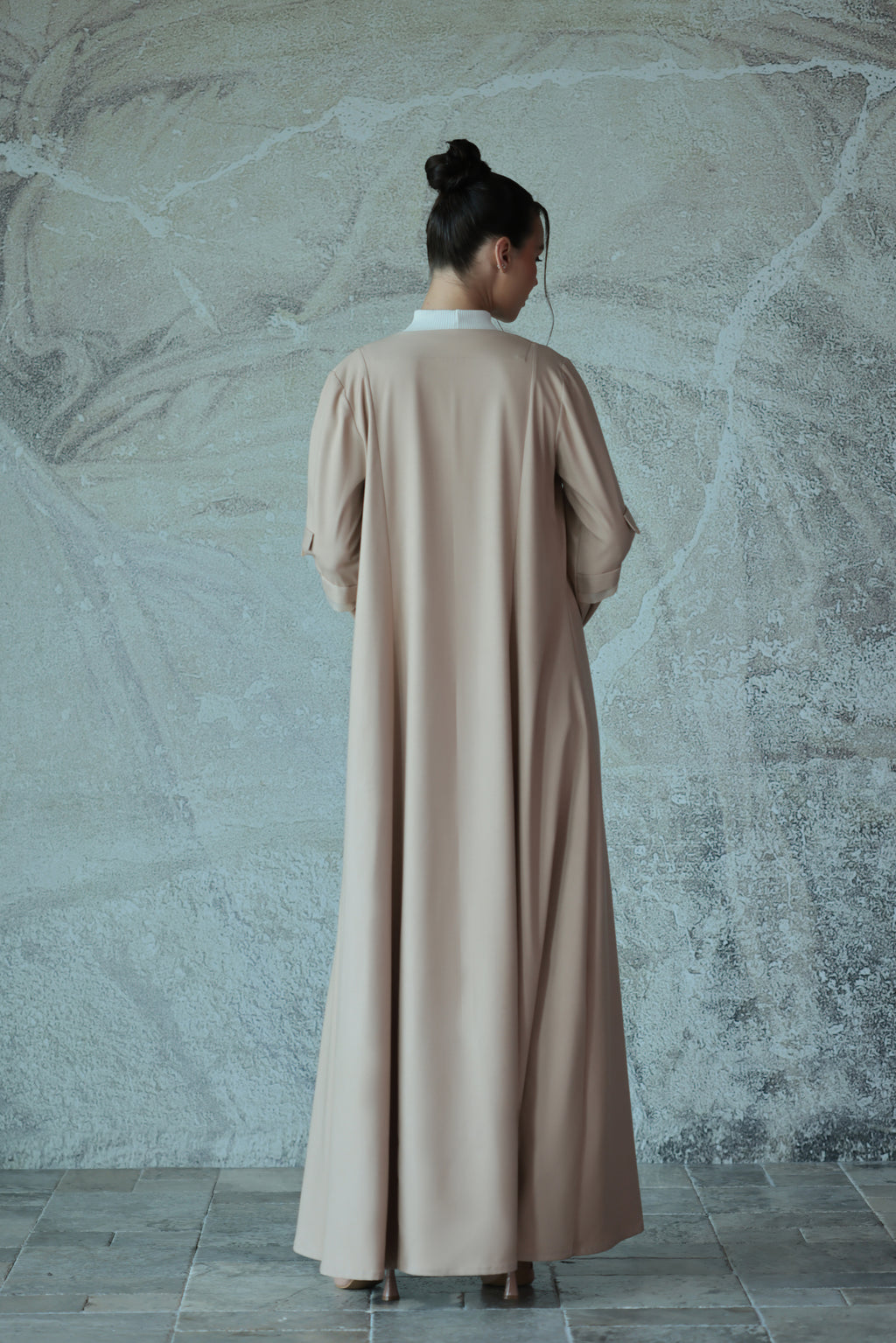 Beige Organza Abaya