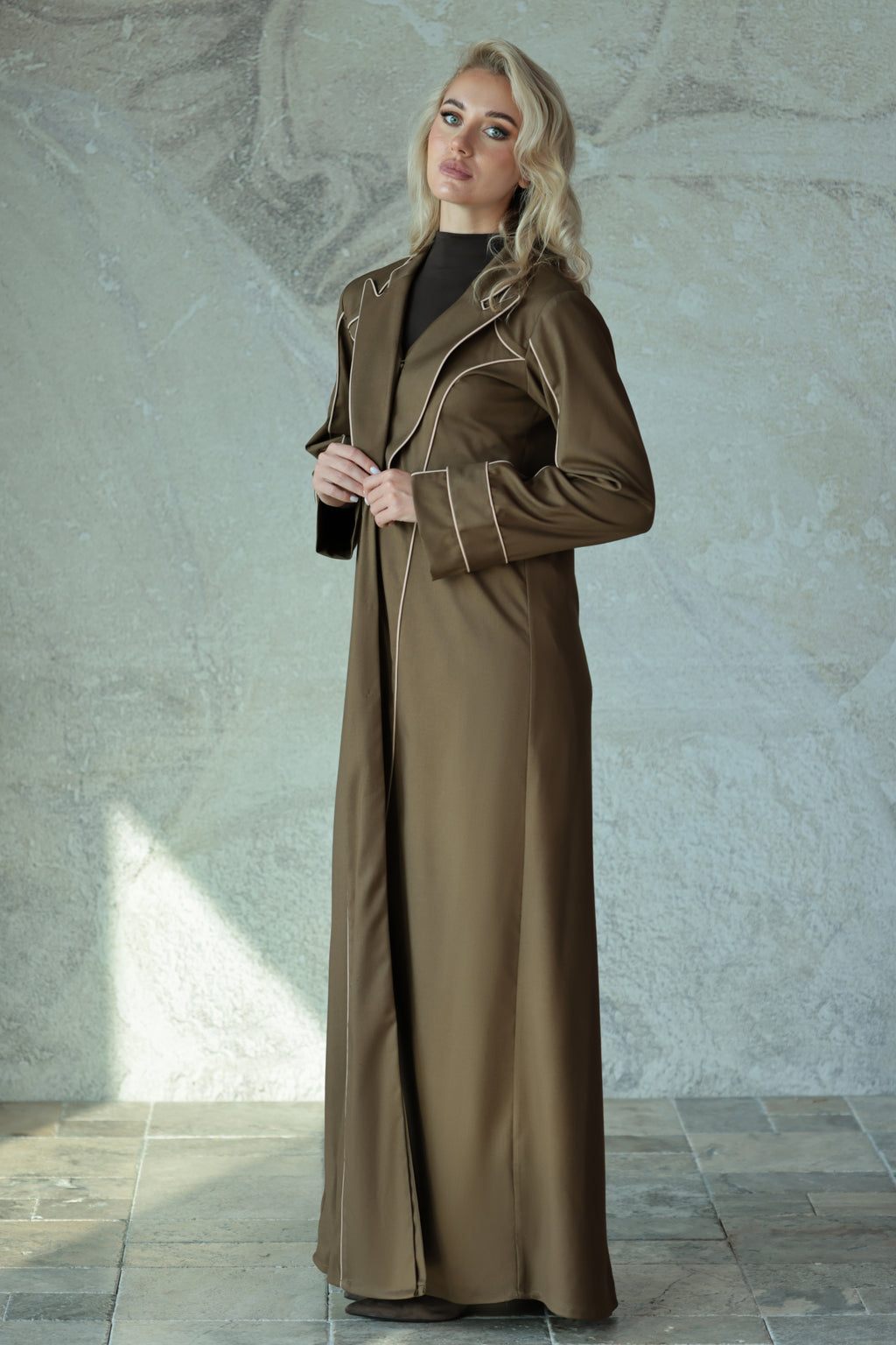 Olive Jacket-Style Abaya