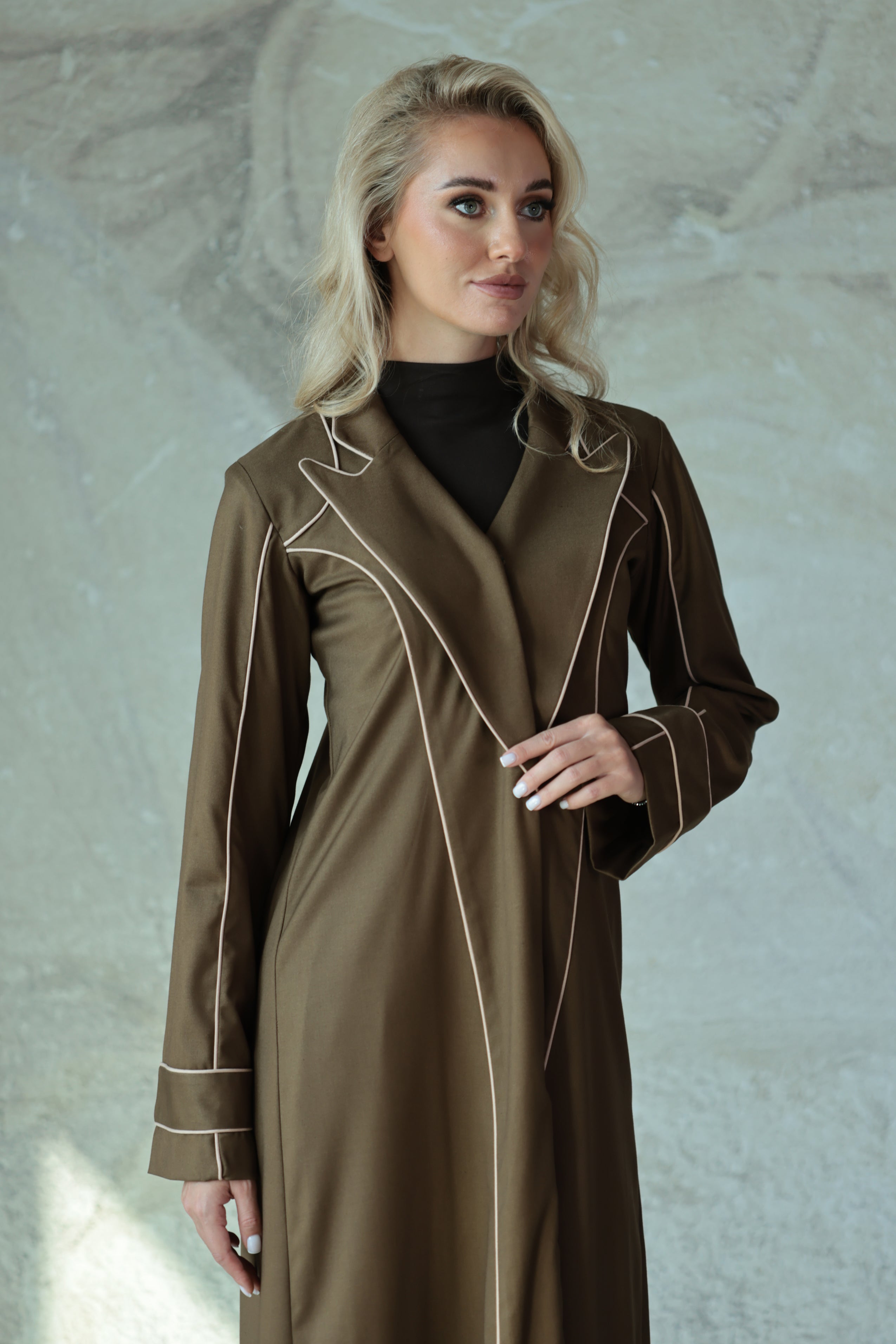 Olive Jacket-Style Abaya