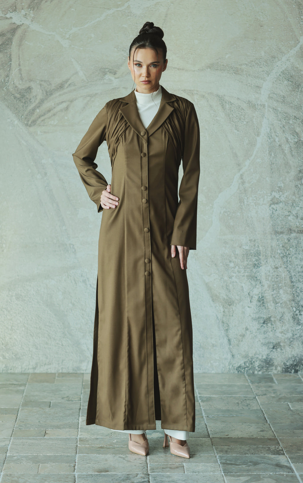 Olive Pleats Abaya
