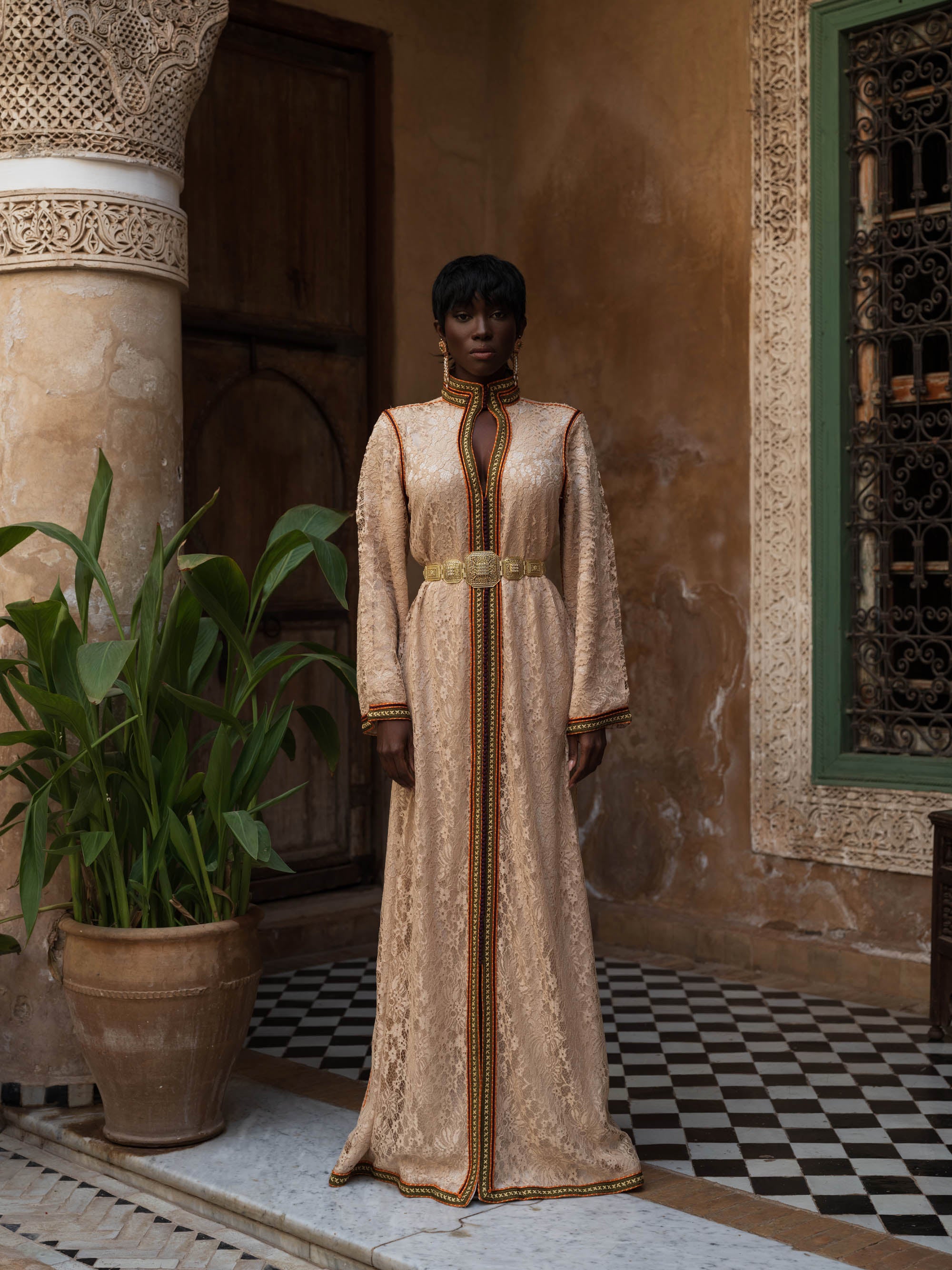 One-piece lace kaftan