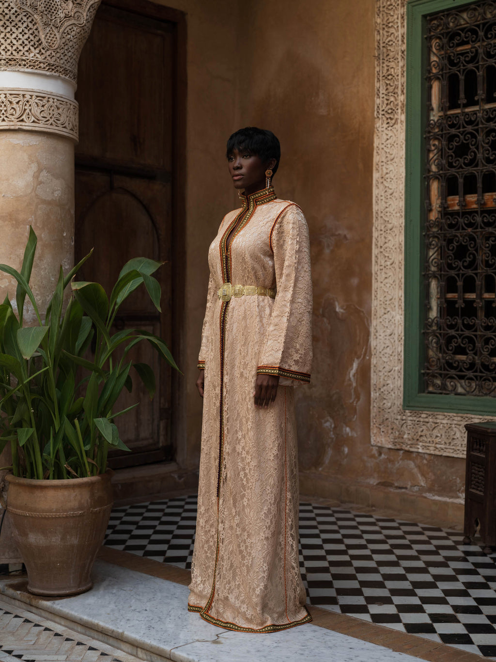 One-piece lace kaftan