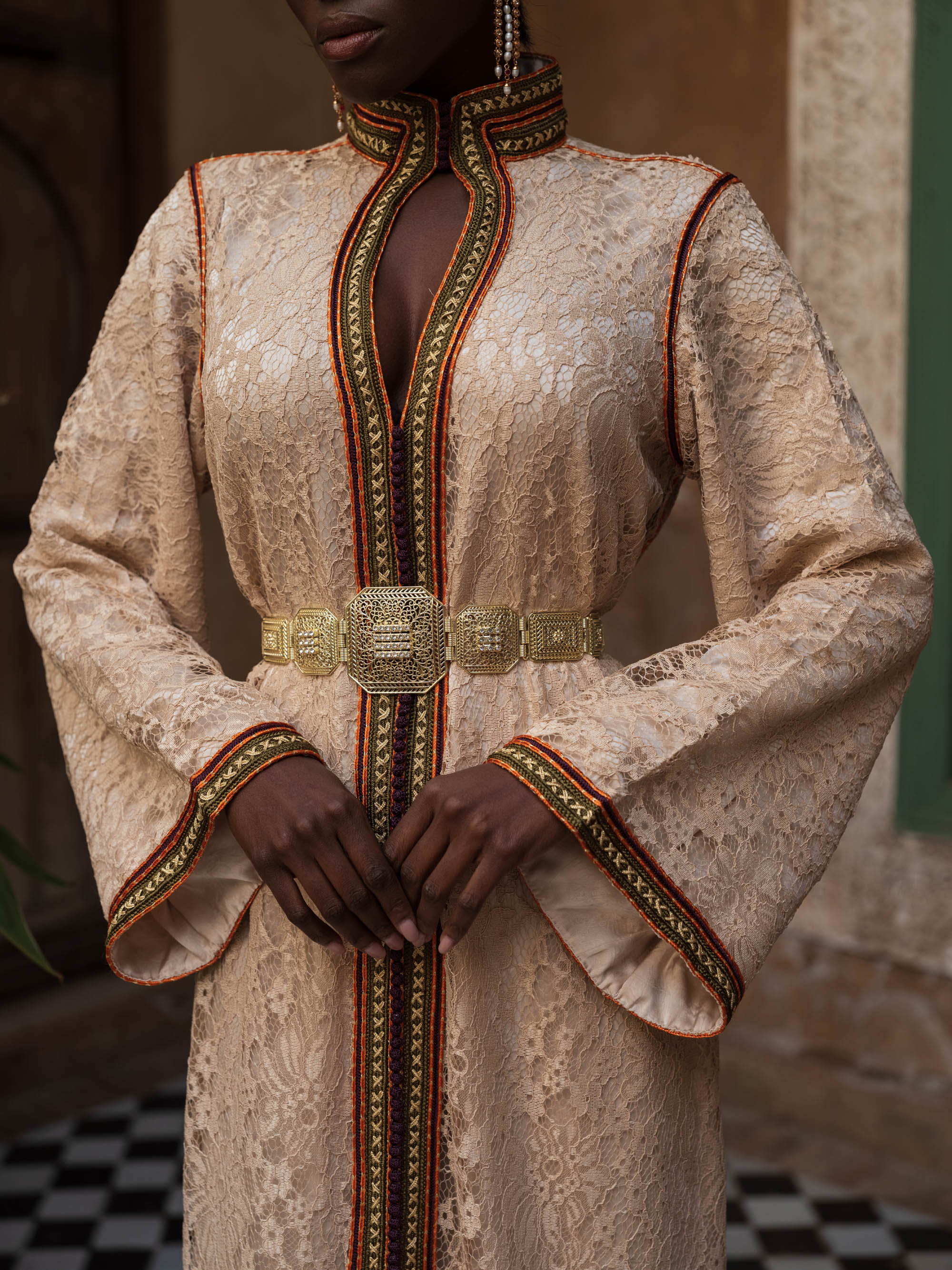 One-piece lace kaftan