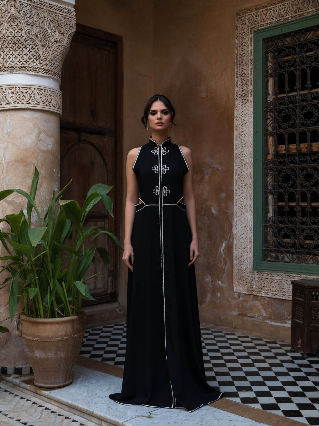 Modern black Crepe Dress