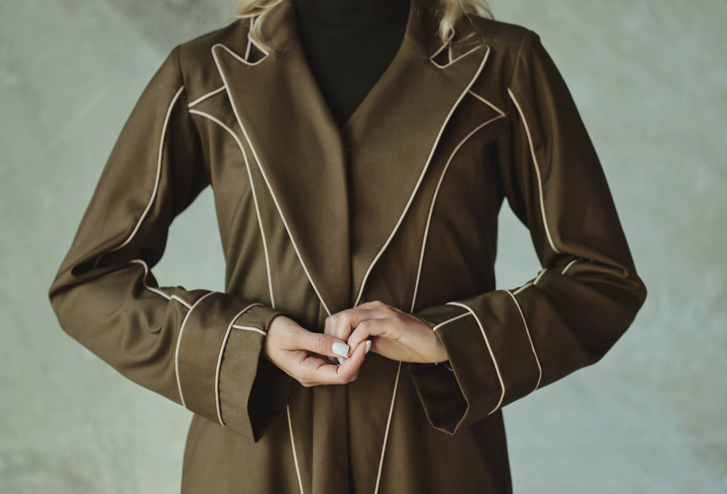 Olive Jacket-Style Abaya