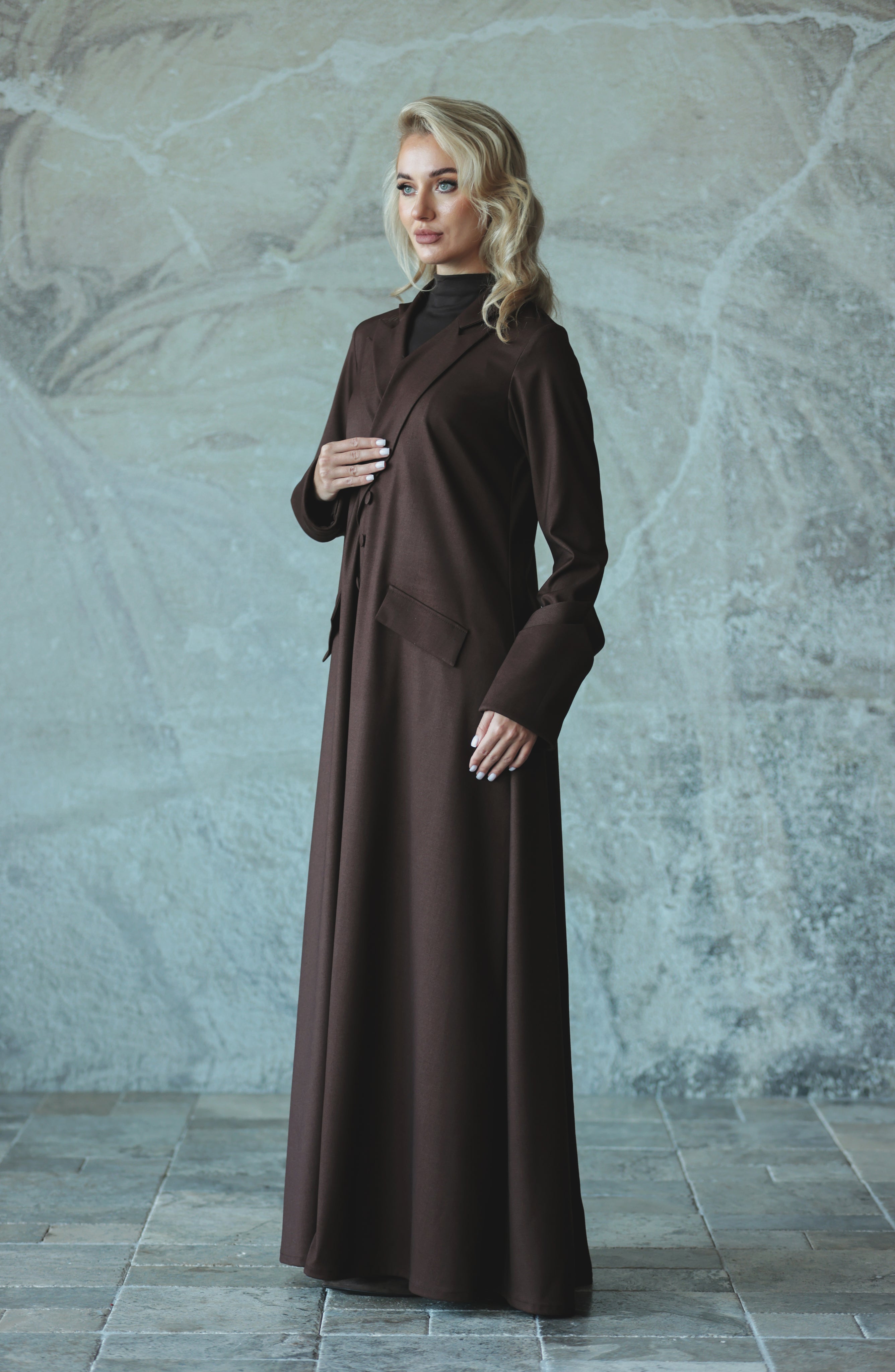 Brown Tailored Suit Abaya