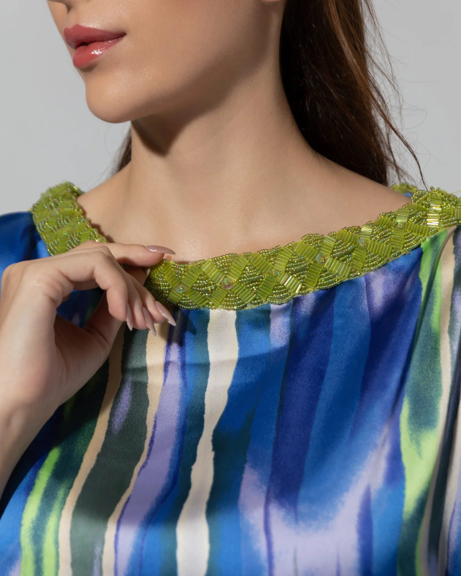 Abstract Silk Kaftan