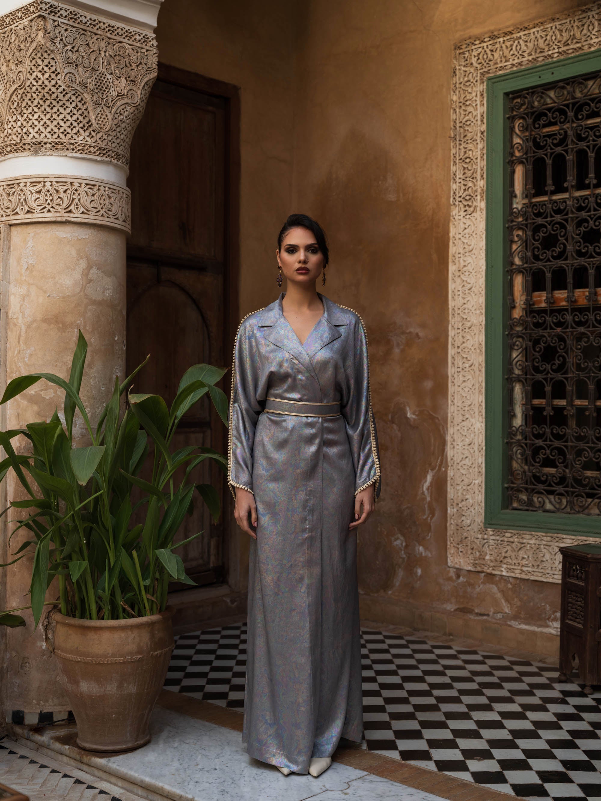 Modern Metallic Kaftan
