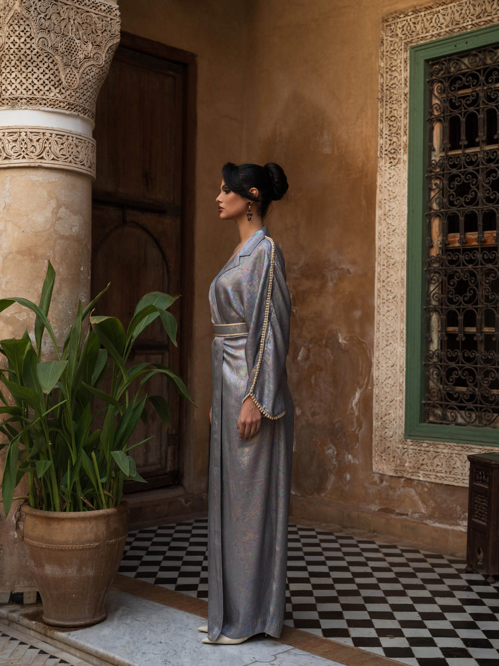 Modern Metallic Kaftan