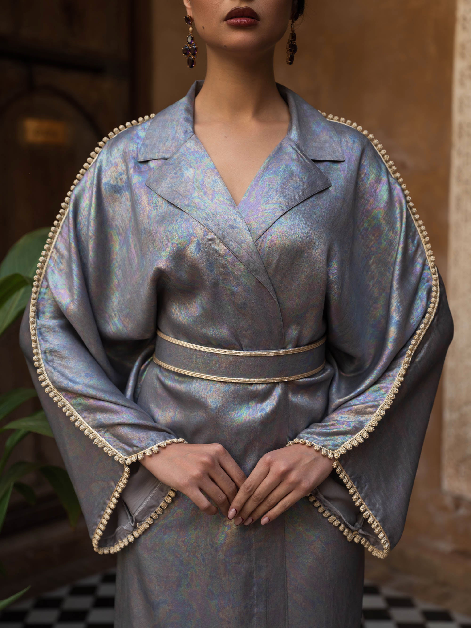 Modern Metallic Kaftan